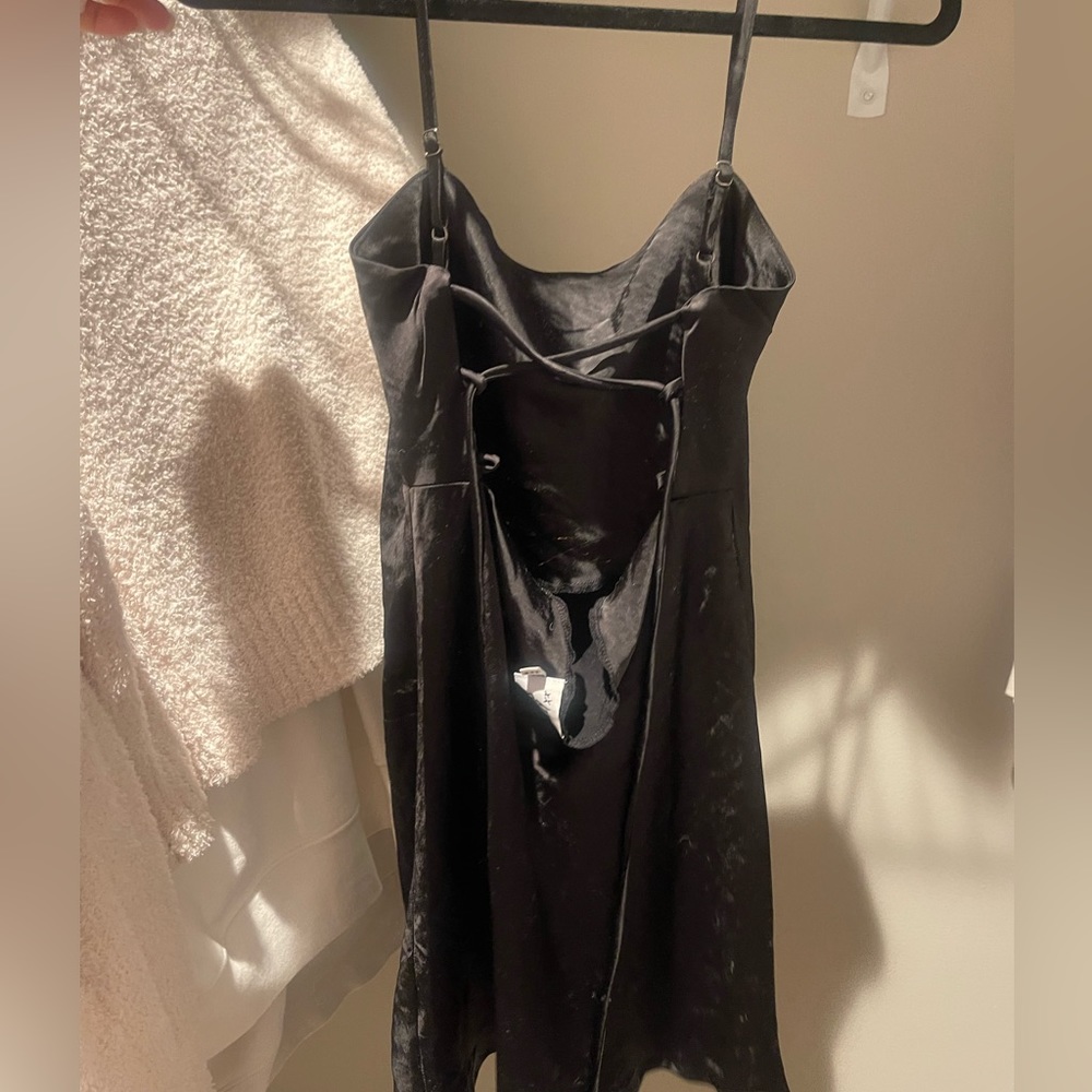Black Silk Princess Polly Dress - Picture 2 of 3